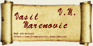 Vasil Marenović vizit kartica